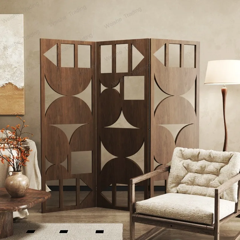 French medieval screen partition living room mobile folding baffle light luxury artist uses room to cover simple and modern