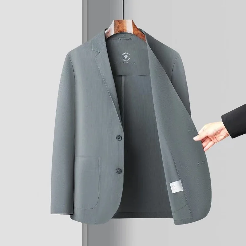 Classic Men's 2025 Spring Summer Lightweight Blazer&Suits Casual Solid Sunscreen Jackets Outwear Loose Breathable Thin Top Coats