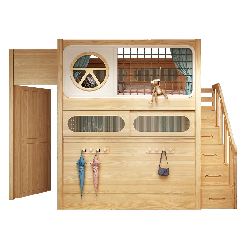 

Integrated siblings with partitions, separate beds do not interfere with each other, double bunk beds,