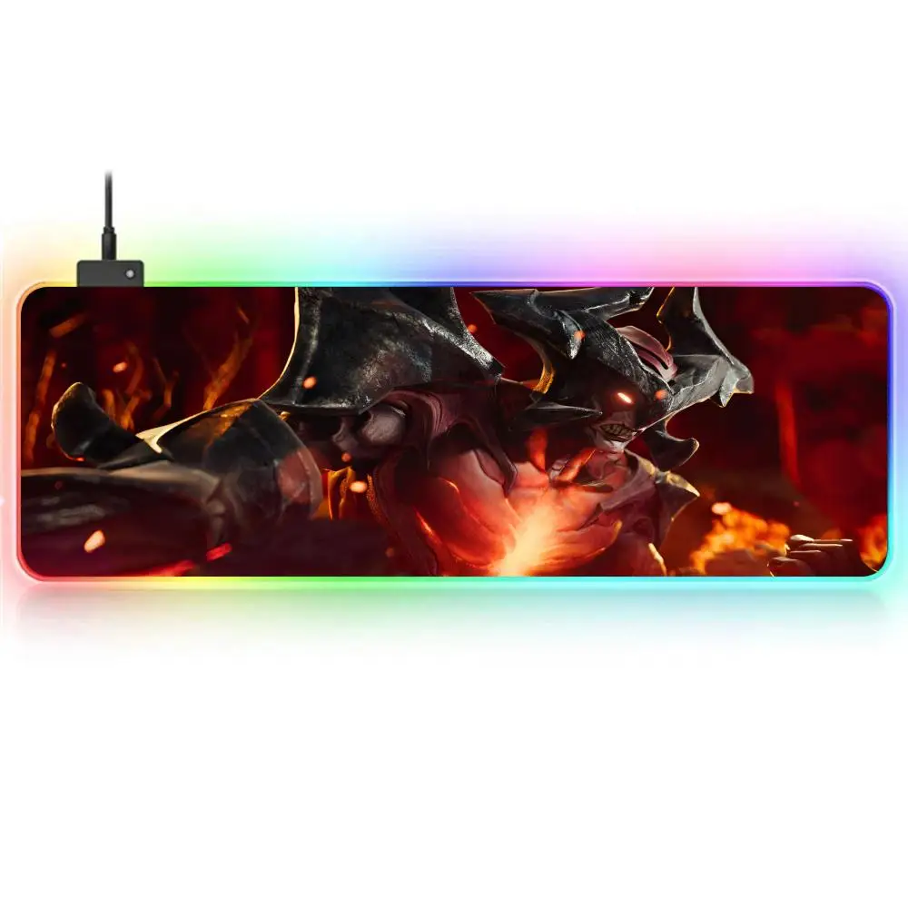 Aatrox Mouse Pad RGB Large Gaming Mouse Pad Non-slip Rubber Base Keyboard Pad Extra Large Luminous LED Mouse Pad