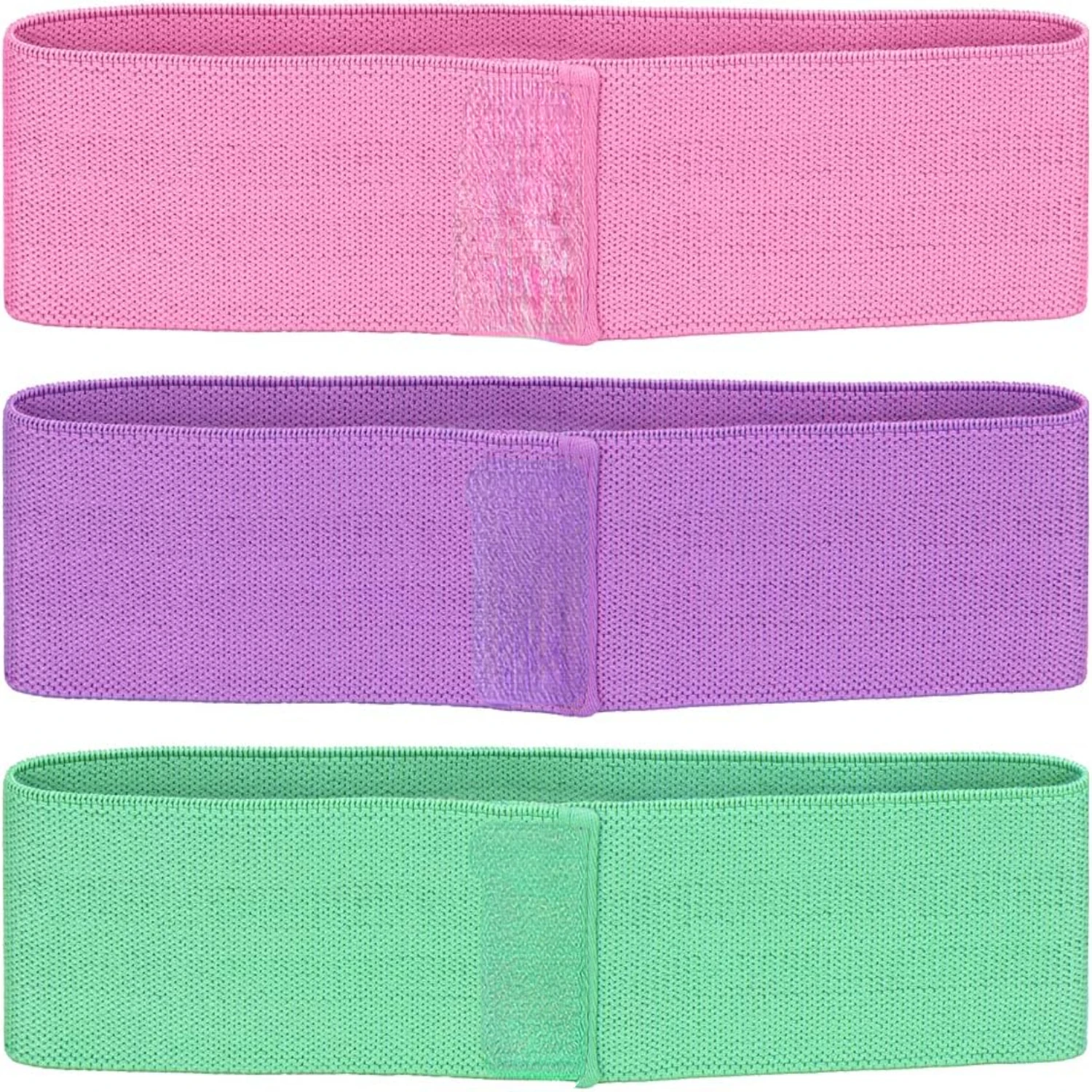 

Sturdy Anti Slip Wide Resistance Bands Set for Legs, Butt & Hips - Elastic Exercise Loop Bands for Women & Men of All Levels - P