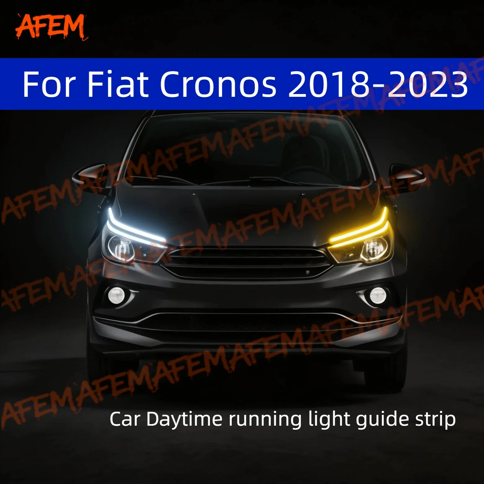 Tira de luces LED diurnas para Fiat Cronos 2018-2023, luz diurna LED DRL, lámpara ambiental decorativa flexible