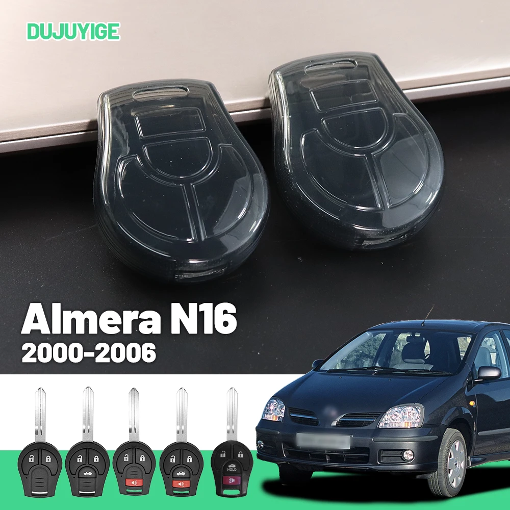 

Прозрачный чехол для ключей из ТПУ для Nissan Almera N16 2000-2006, защитный чехол для брелока, автомобильные аксессуары 2001 2002 2003 2004 2005