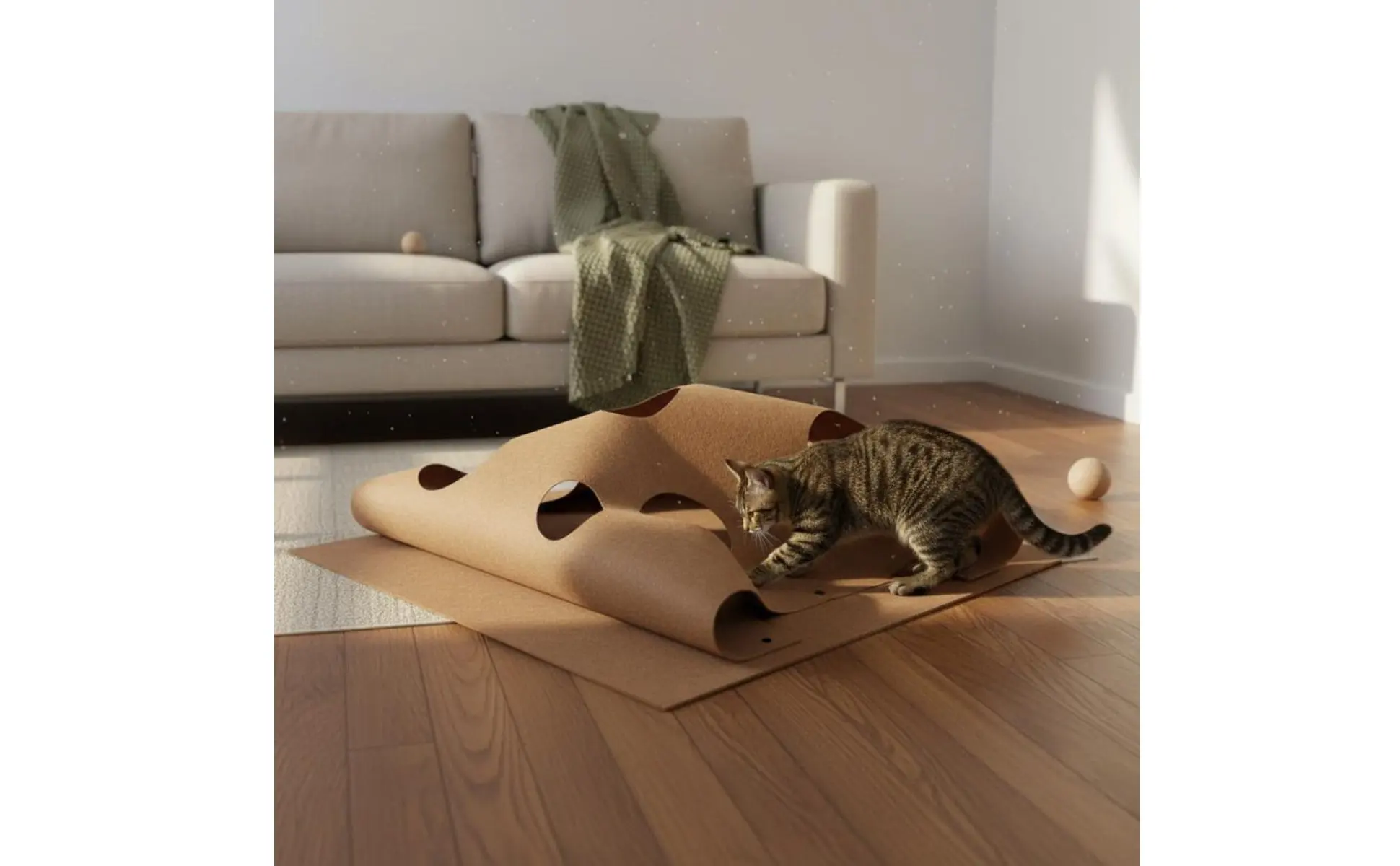 Felt Cat Maze Agility Training Cat Tunnel Mat Pet Supply Gnaw Resistant for Kittens, Indoor