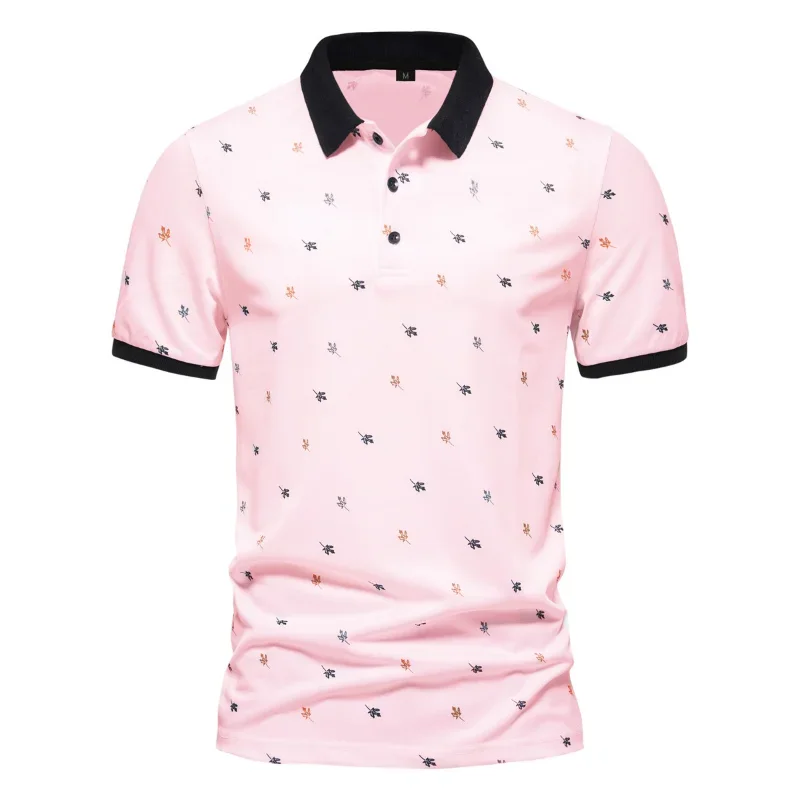 New Style 2024 Summer Men's Polo T-shirt Turn-down Collar High Quality Printed Short Sleeves Casual Breathable Tees