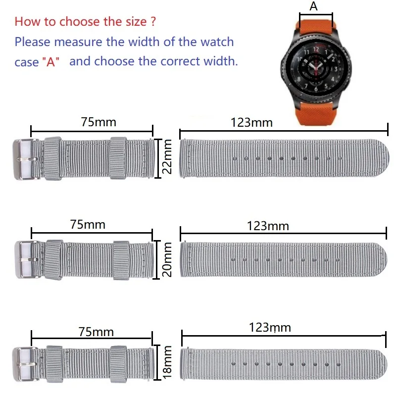 Nylon Band 18Mm 20Mm 22Mm Horloge Band Voor Samsung Galaxy Horloge 5 Pro 42Mm 46Mm active1 Active2 Gear S3 Frontier Sport