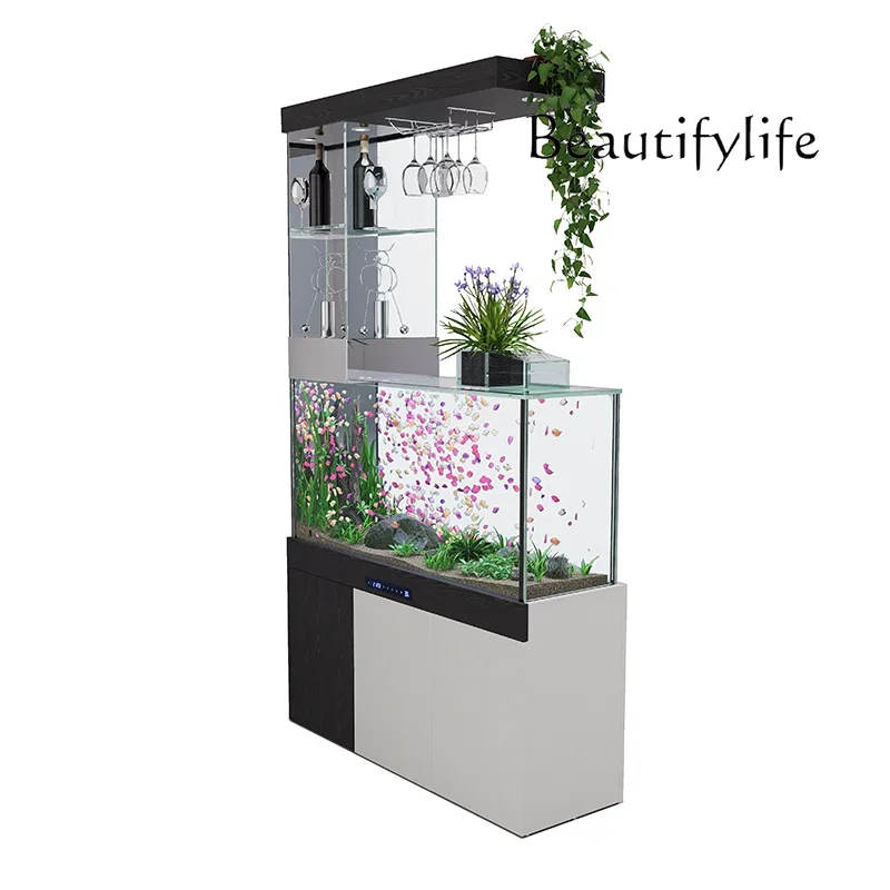 X36 Fish Tank Living Room Small Ecological Bottom Filter Partition Screen With Cabinet Integrated Glass Tank Aquarium