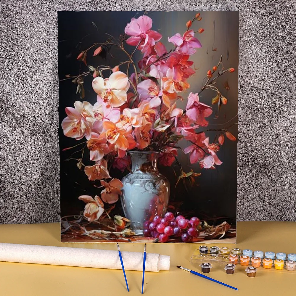 

Butterfly Orchid Oil Painting By Numbers Package Diy Acrylic Paint Kits Handpainted Picture Coloring Home Decor Wall Art Pintura