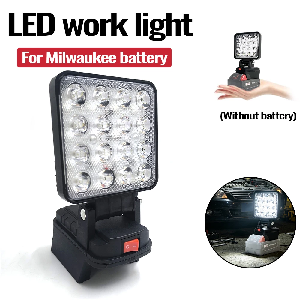 

Led Light Fit For Milwaukee Battery M18 Portable Spotlight Cordless Outdoor Work Fishing Handheld Emergency Tool Light No Batter
