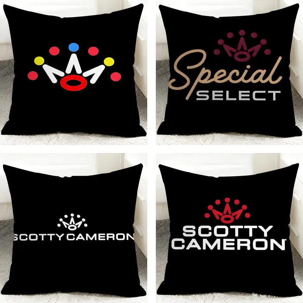 S-Scotty Logo Cameron Cushion Cover 40x40cm Square Decorative Sofa Cushion Cover Bedroom Living Room Home Decor Gift