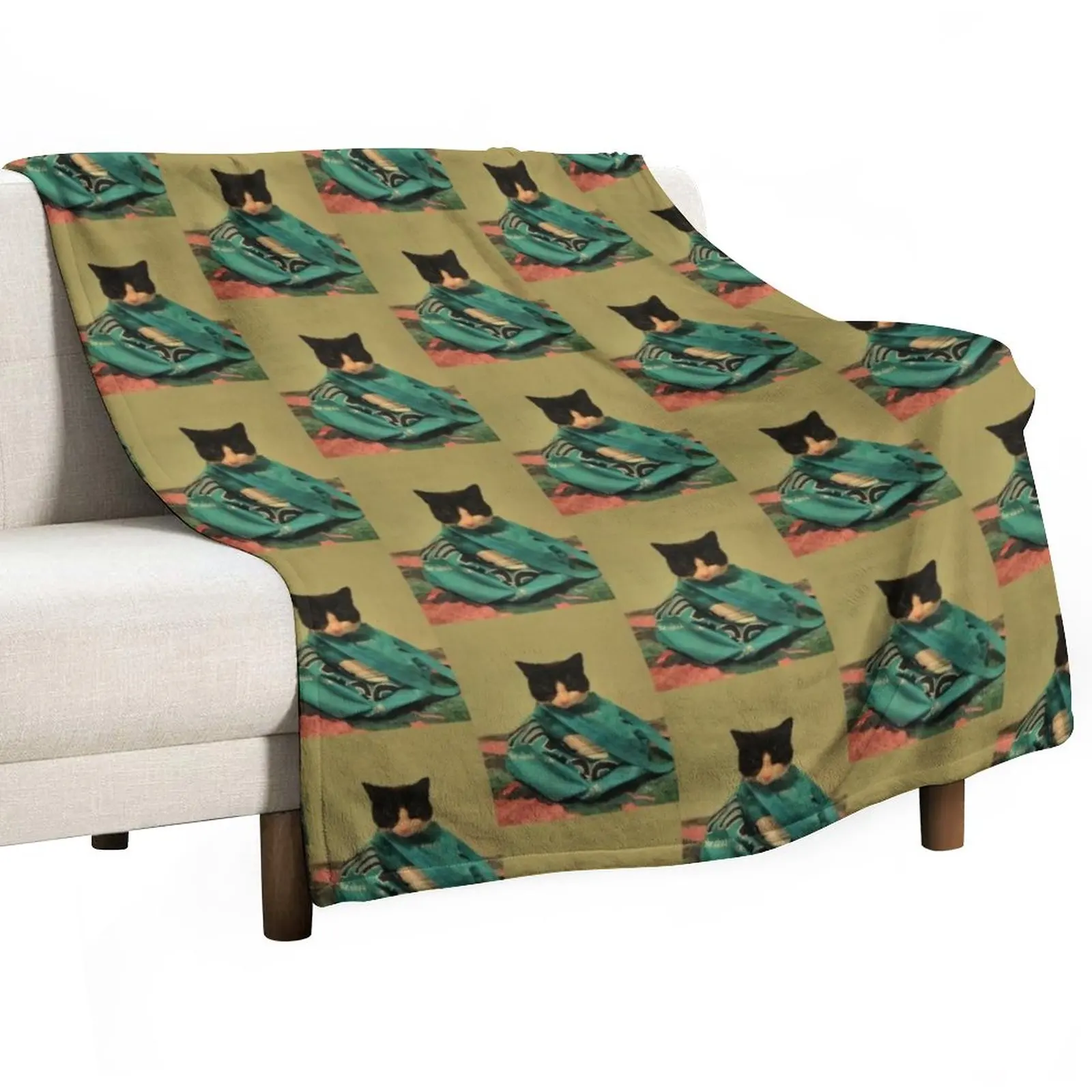 

Shhhhh! Don't let the cat out of the bag Throw Blanket halloween for babies Plush Blankets