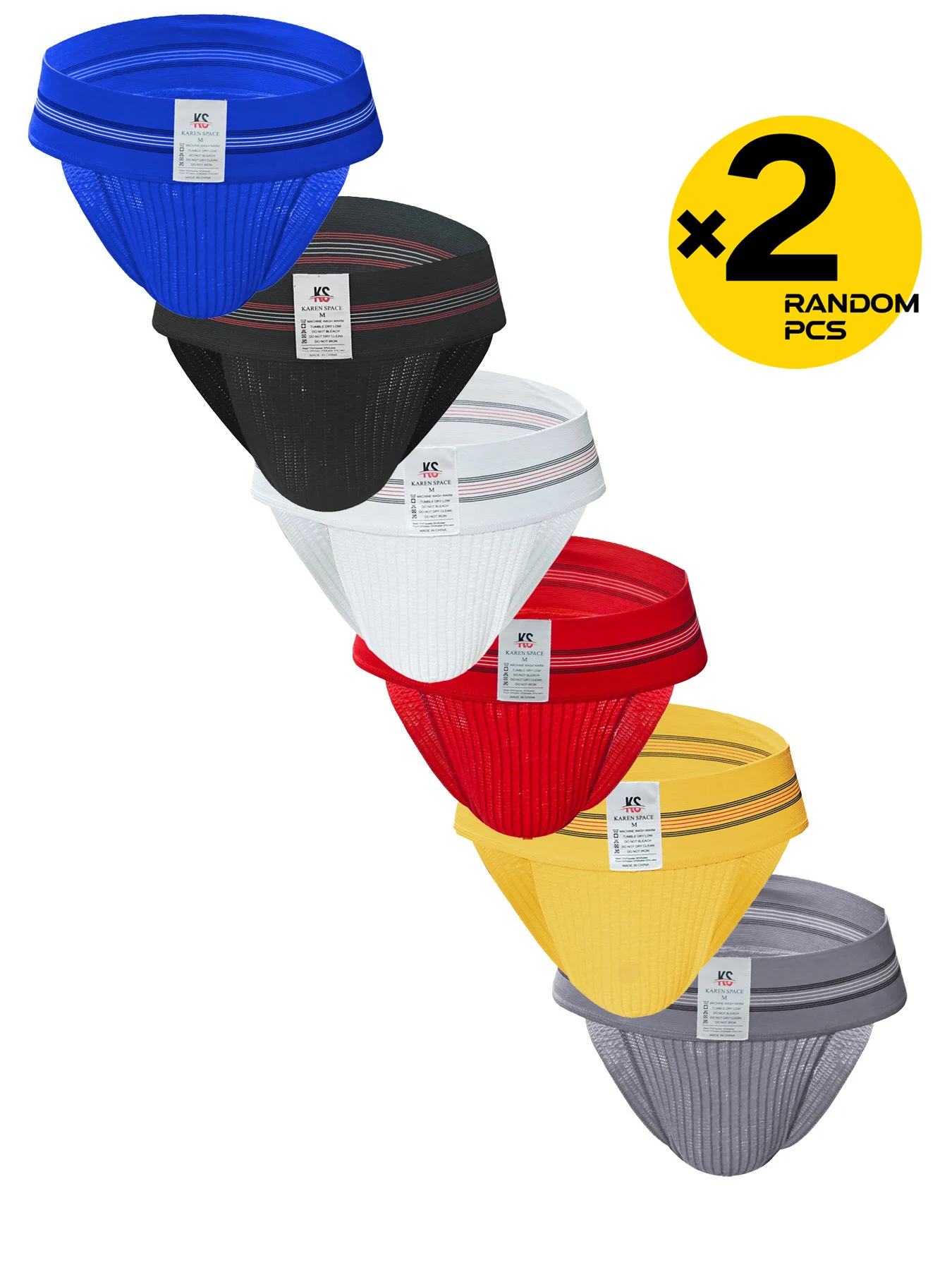Men's Shaping Sport Briefs 2-Pack Solid Color Thick Waistband Sexy Personality Youth Triangle Pants Sport Style