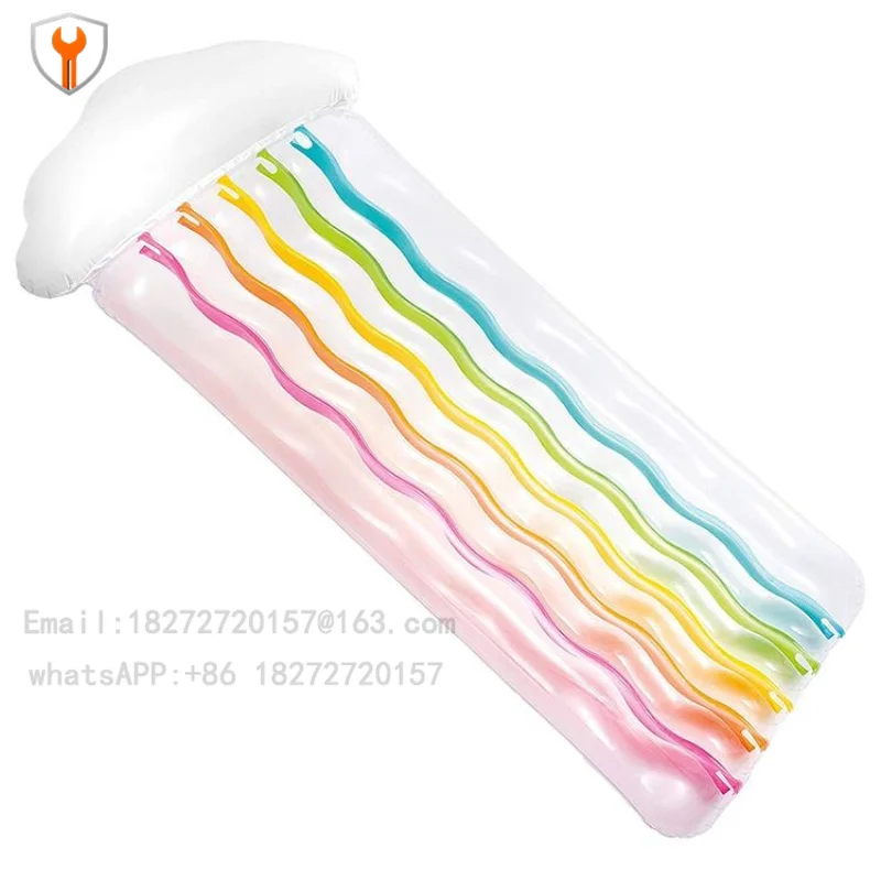 Inflatable Floating Row PVC Inflatable Rainbow Floating Row Outdoor Water Floating Mat Inflatable Single