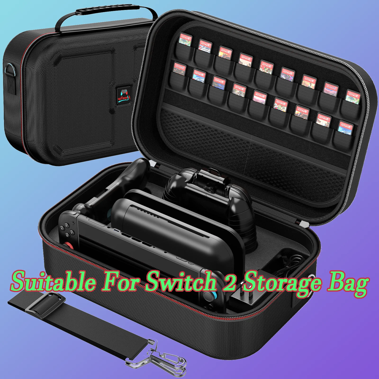A large-capacity square storage bag suitable for Switch 2. Portable travel storage. Durable. Storage bag for game accessories