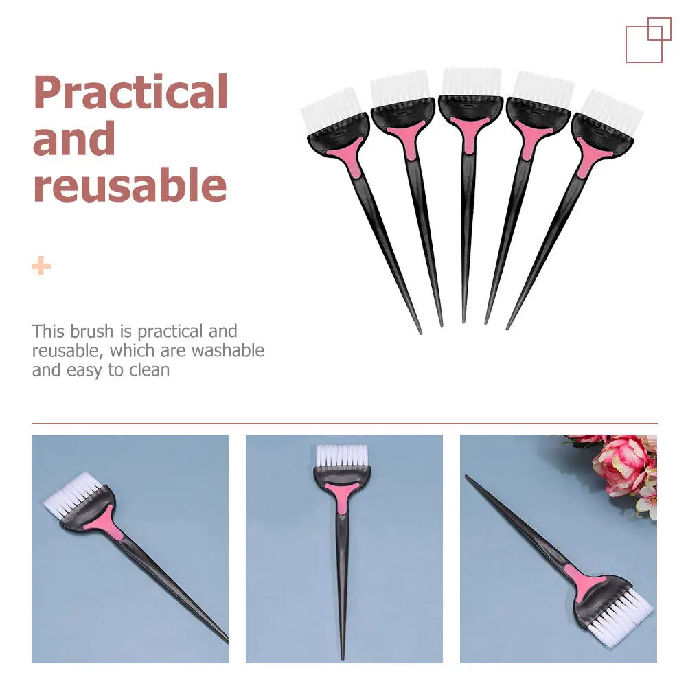 

5pcs Hair Coloring Brush Reusable Washable Dyeing Tool For Home Salon Use Hair Dye Applicator Comb Tint Brush Dyeing Accessories