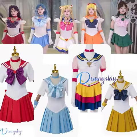 Anime Sailor Dress Costume Wig Moon Tsukino Usagi Cosplay Meiou Setsuna Chibiusa Girls Dress Halloween Suit Wig Party Clothing