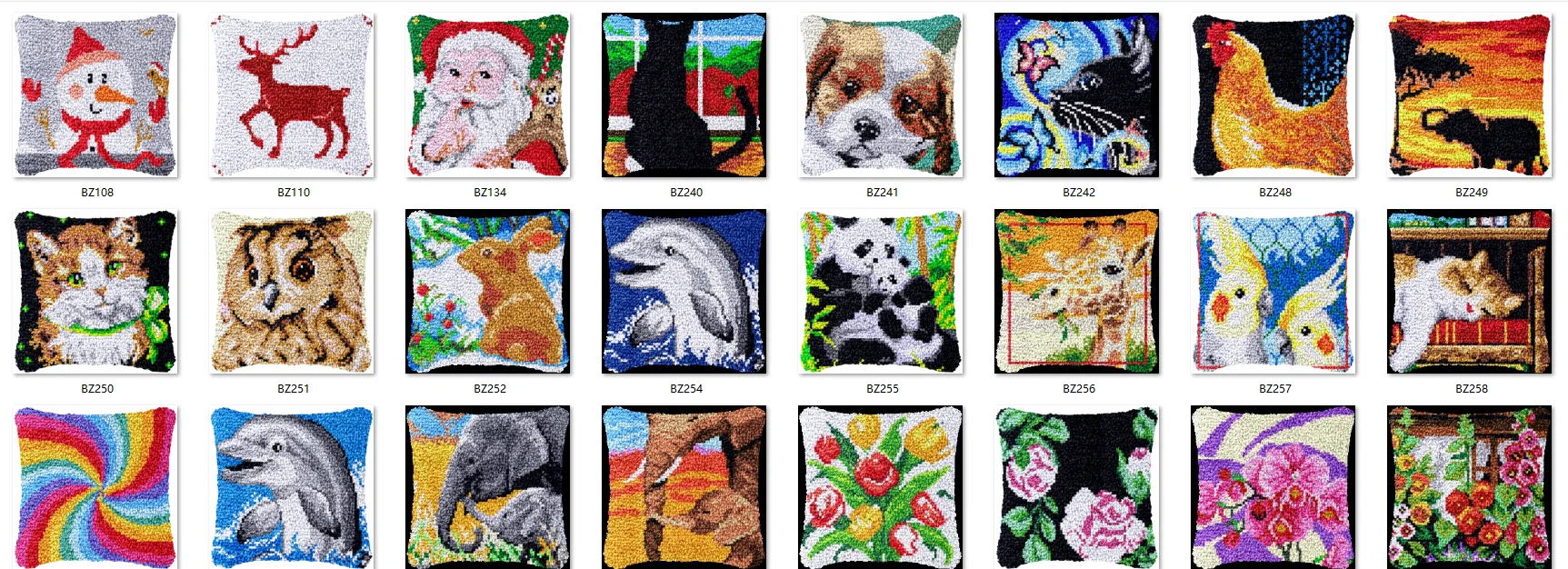 

Latch Hook Kit Cushion Smyrna Buttons Package Colorfully Flowers 2025 Pattern Latch Hook Kits Set For Needlework