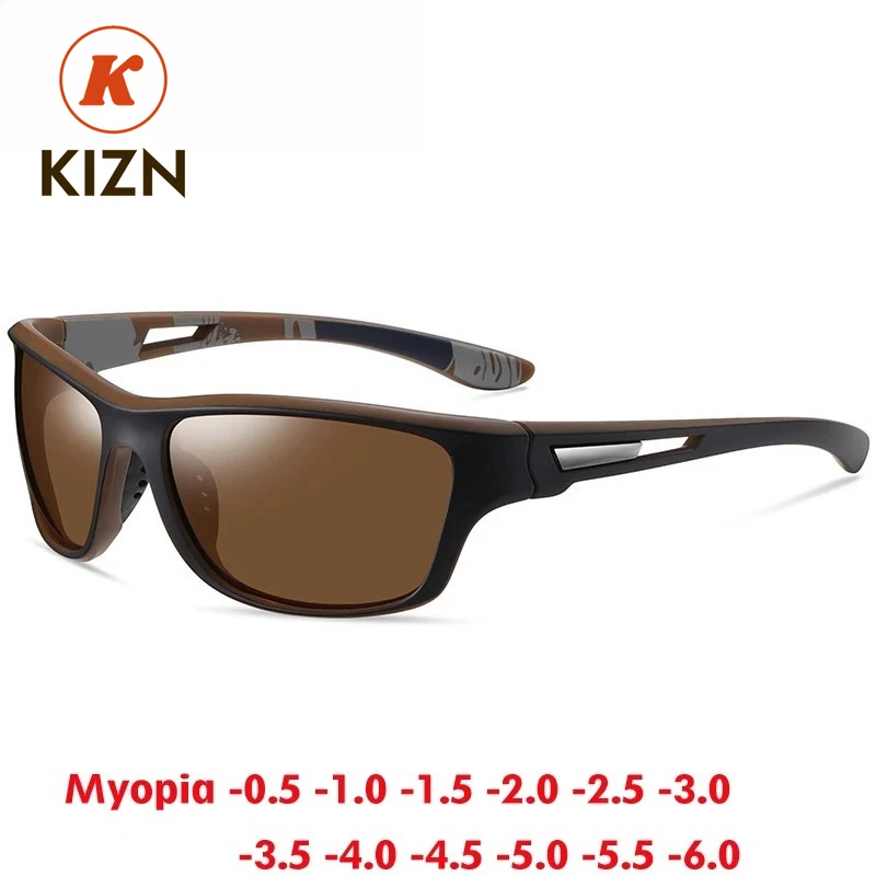 

Поляризованные солнцезащитные очки KIZN Motion для близорукости, красочные линзы для мужчин и женщин, очки для вождения от -0,5 до -6,0, очки по рецепту TR90, очки UV400