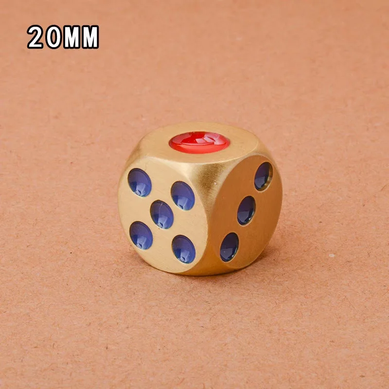 Brass Dice Pure Coppe Solid Metal Dice Hand Polished Creative Retro Mahjong Sieve Board Game Dnd Miniatures