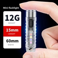 1PC Rechargeable Mini Keychain Flashlight with 10 Modes and Magnetic Base - Ideal for Camping and Outdoor Activities