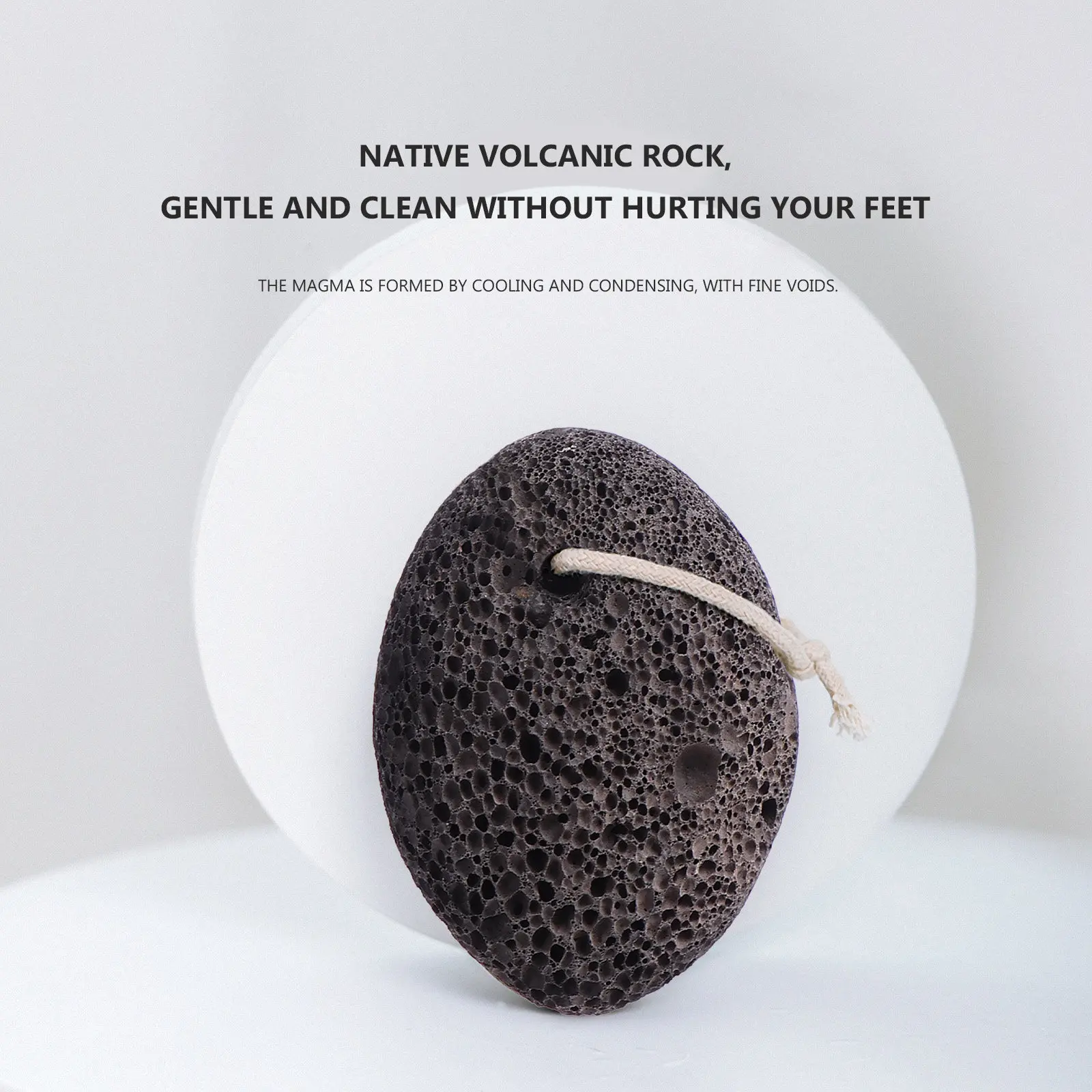 2Pcs Pumice Stone Foot File Natural Callus Remover Dead Skin Remover Ergonomic Foot Scraper Pedicure Tool for Smooth Feet Care