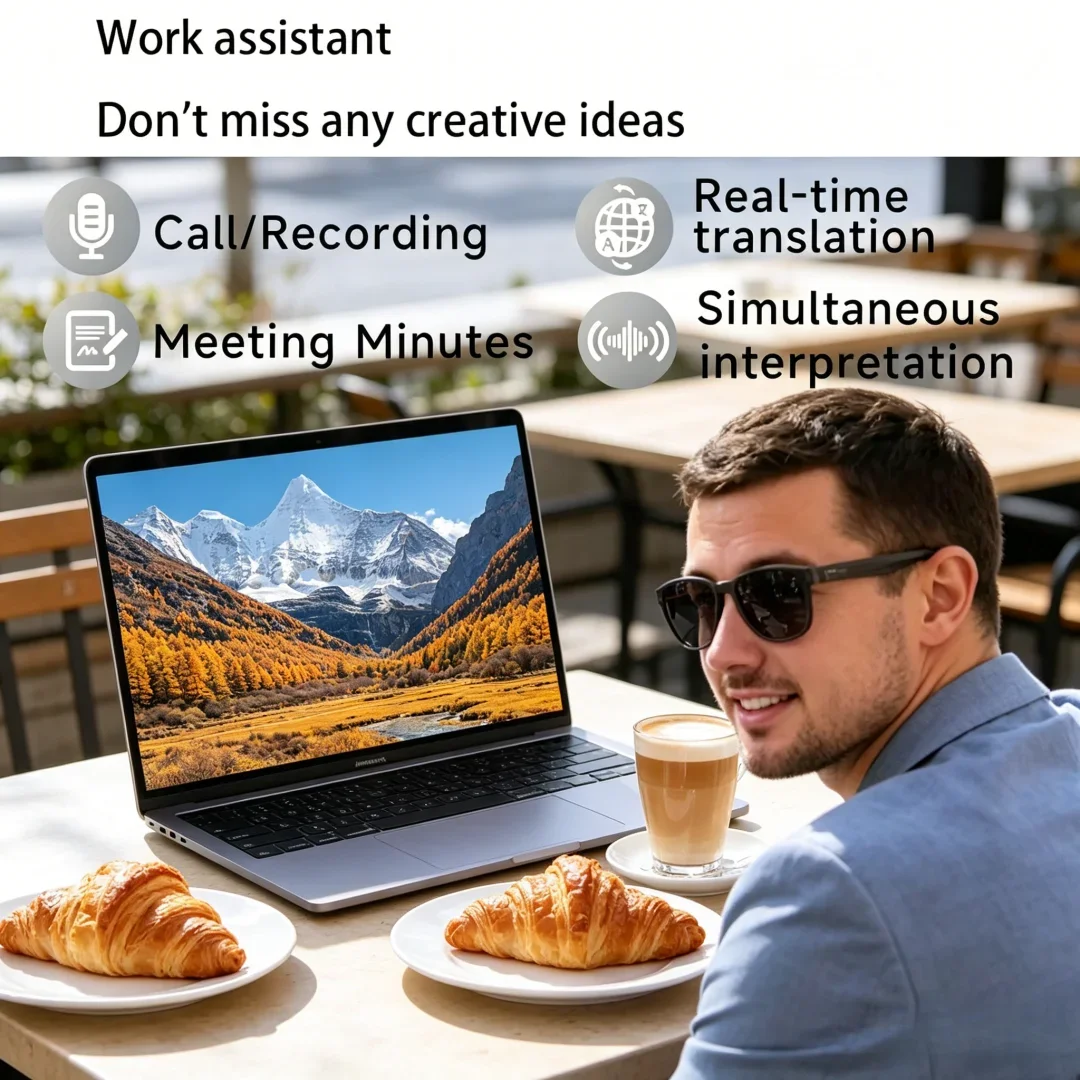

Splendid AI Smart Glasses Camera 8K HD Smart Glasses Bluetooth Call Voice Assistant Control Peculiar Smart Glasses for Men