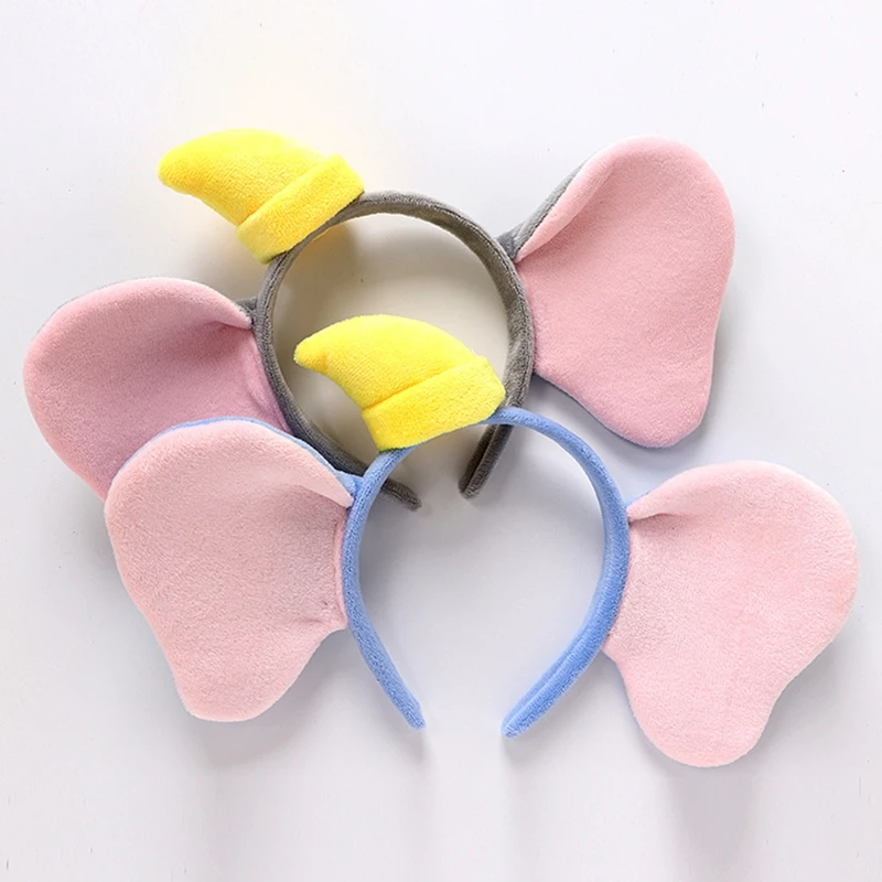 Children Boys Girls Cute Cartoon Elephant Ears Headband Cosplay Costumes Accessories Hair Hoop Stage Performance Props Headgear