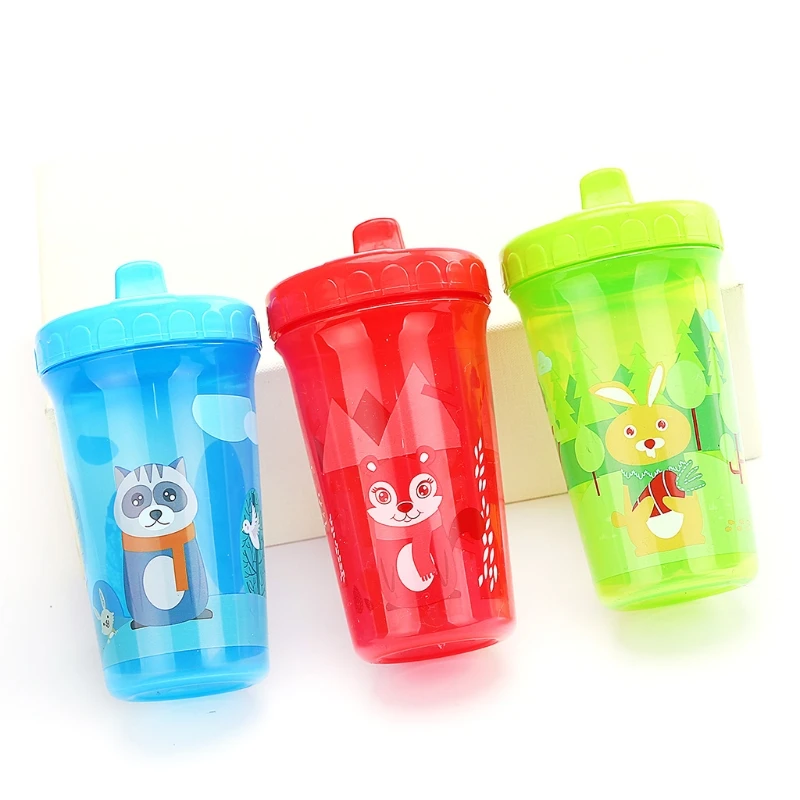 Biberones para bebés y niños 300ml, taza bonita pato para aprender a entrenar y alimentar