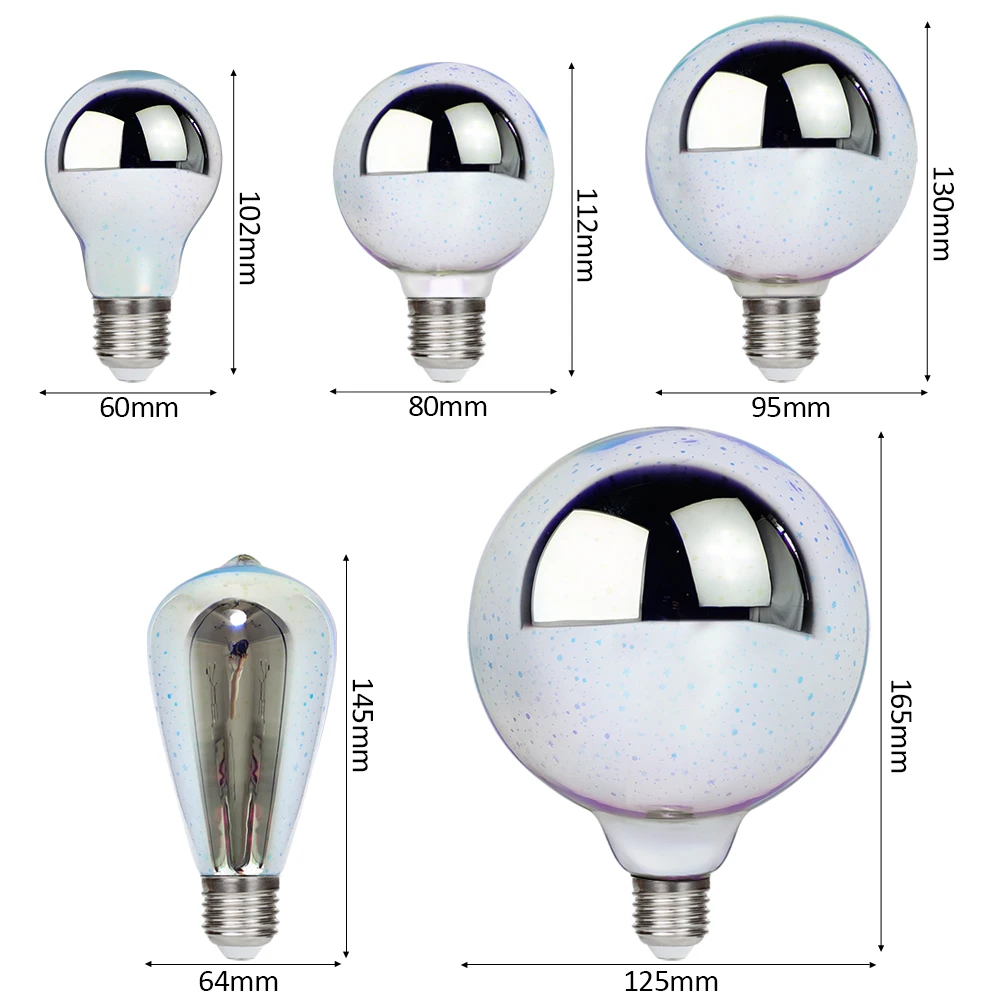 3D Edison LED Lights Bulb E27 220V Vintage Christmas Ampoule Decor Colorful Edison LED Lamp For Home Living Room Indoor Lighting