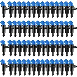 60 Pieces Irrigation Drip Emitter Garden Flag Irrigation Dripper Trees and Shrubs (Blue Black 2GPH)