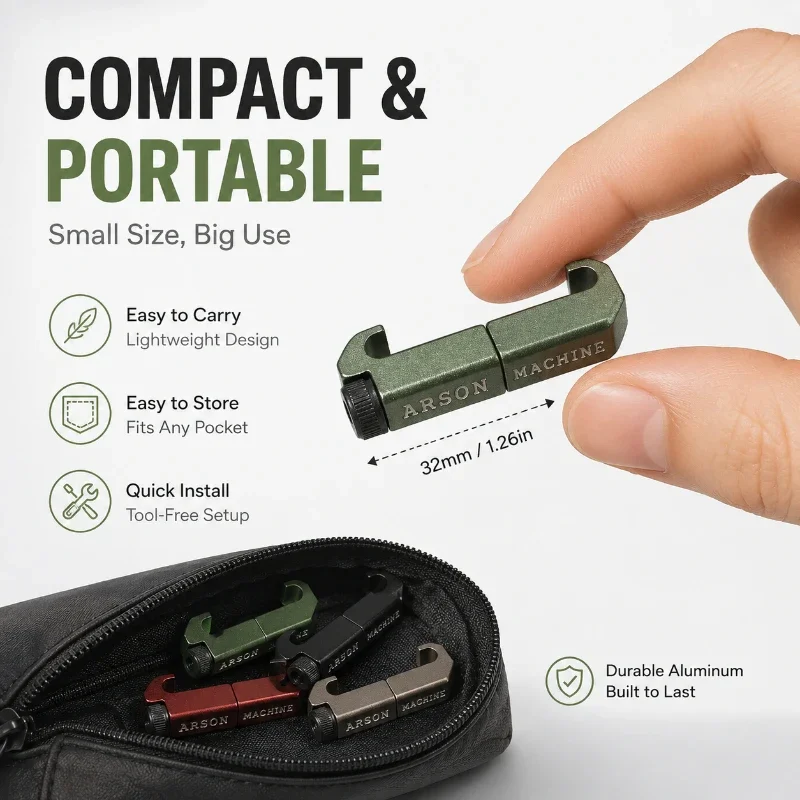 ARSON MACHINE Printed Alloy Wire Clamp 4 Colors Black Red Grey Green Adjustable Screw Outdoor Camping Cable Organizer
