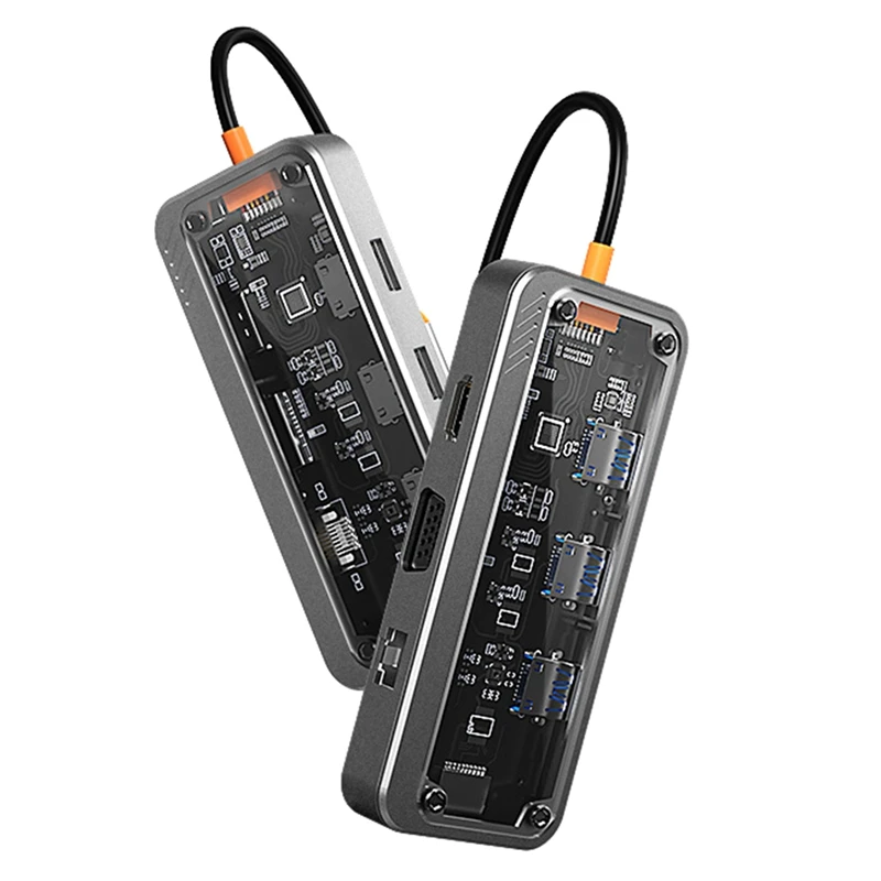 Док-станция 10-в-1 гигабитная с разъемами типа C и USB 100, 3,0 Вт