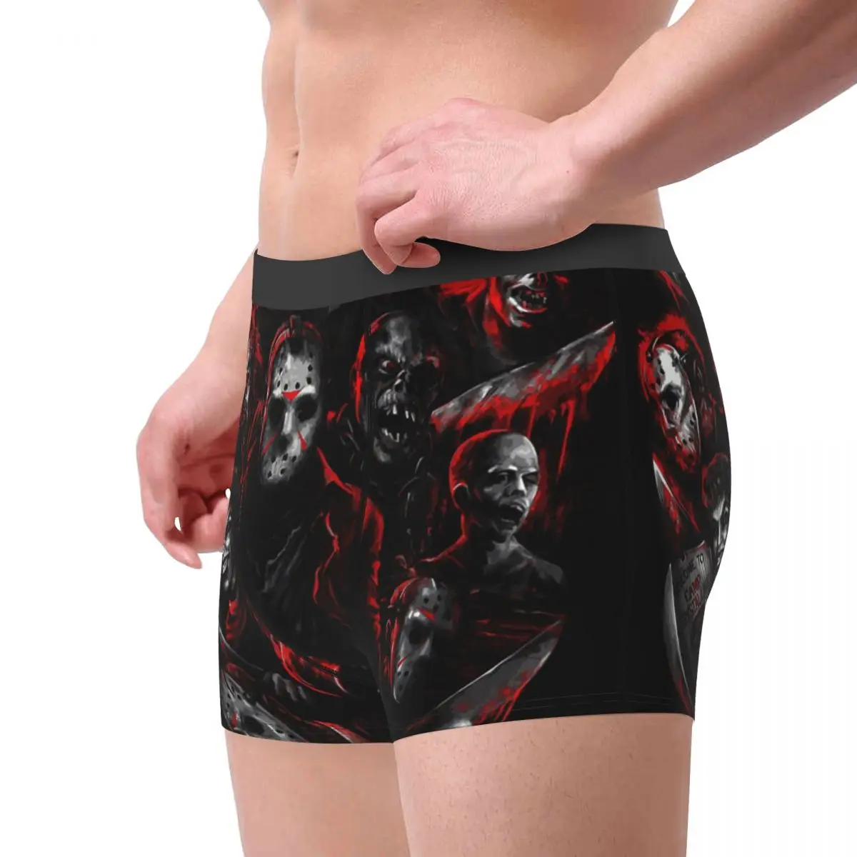 Cool Horror Movie Character Murderers Boxers Shorts Panties Male Underpants Stretch Halloween Film Briefs Underwear