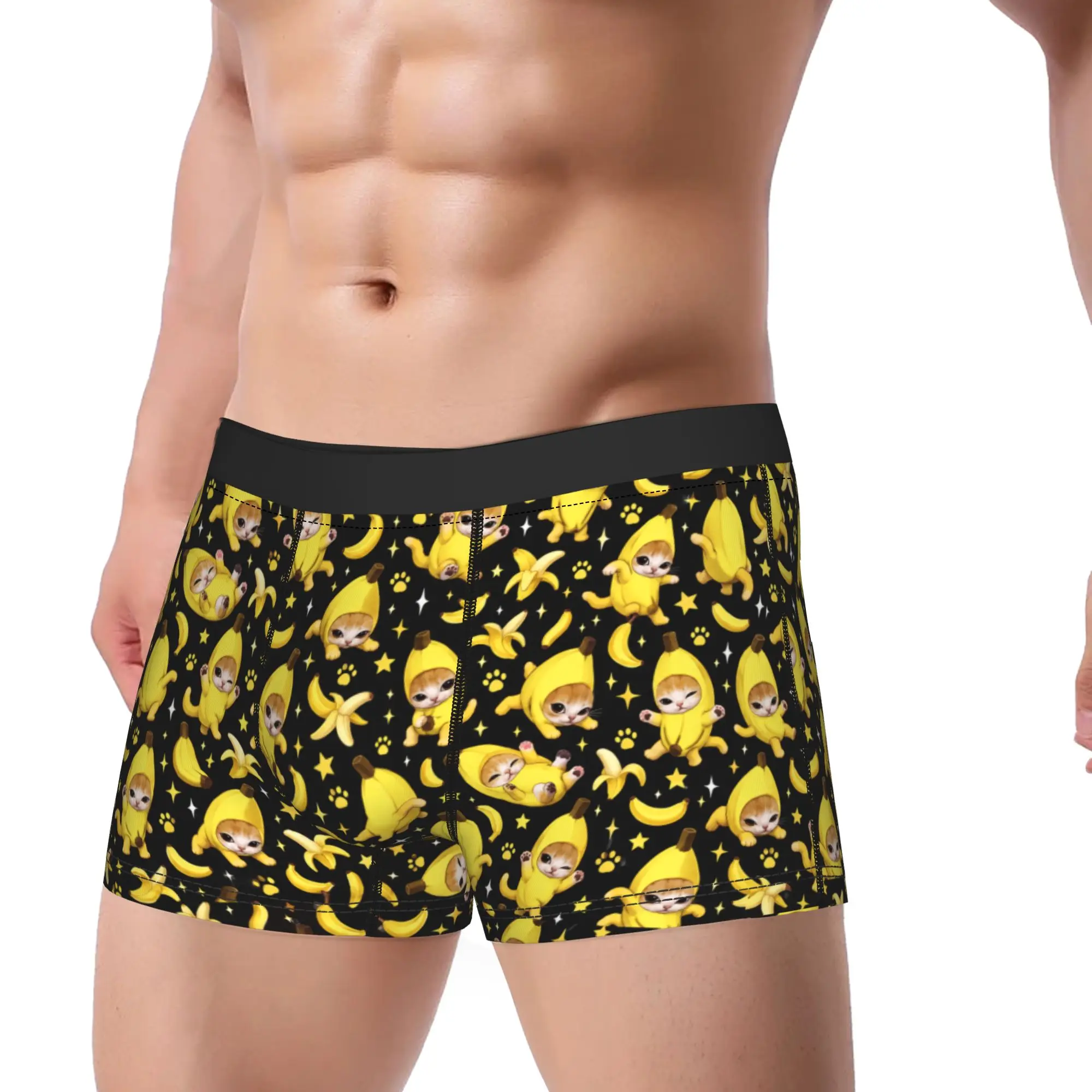 Funny Cute Banana Cat Happy Bananacat Meme Graphic Underwear  Trunk High Quality Males Underpants Classic Shorts Briefs