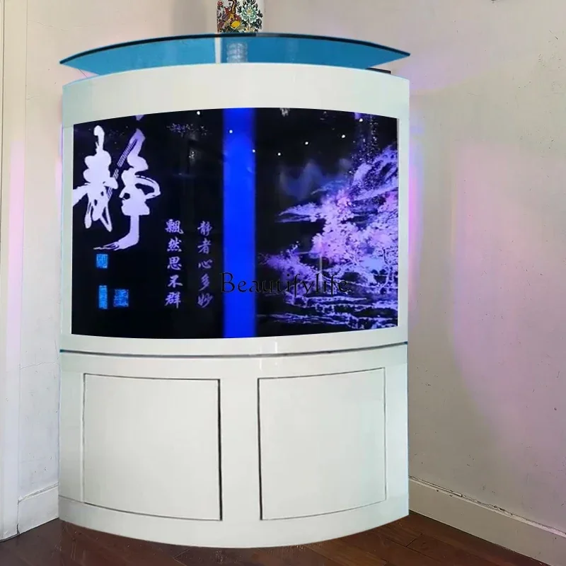 

LD33Fan-Shaped Glass Fish Tank Floor Triangle Aquarium Bottom Filter Ecological Automatic Circulating Filter