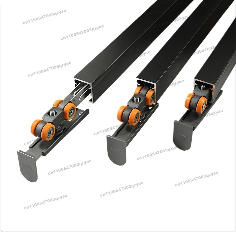 عجلة معلقة باب منزلق مسار المطبخ باب خشبي قضيب تعليق 120 كجم ملحقات السكك الحديدية المنزلقة بكرة معلقة #1