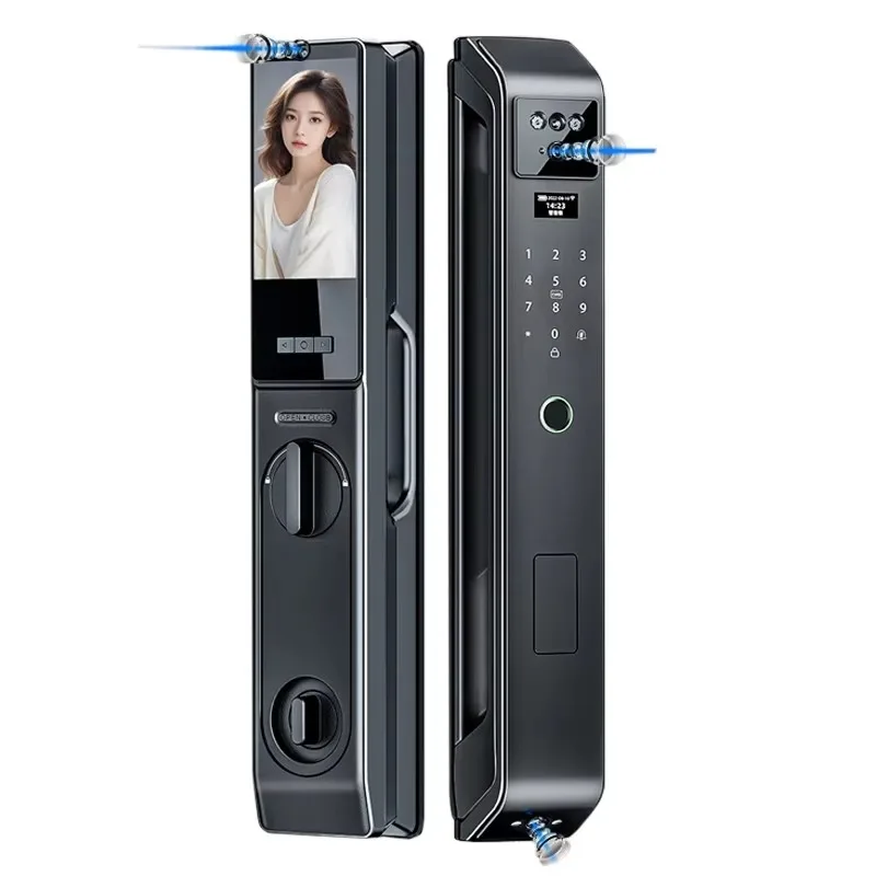Automatic smart door lock monitoring intercom fingerprint 3D facial recognition password anti-theft home modern
