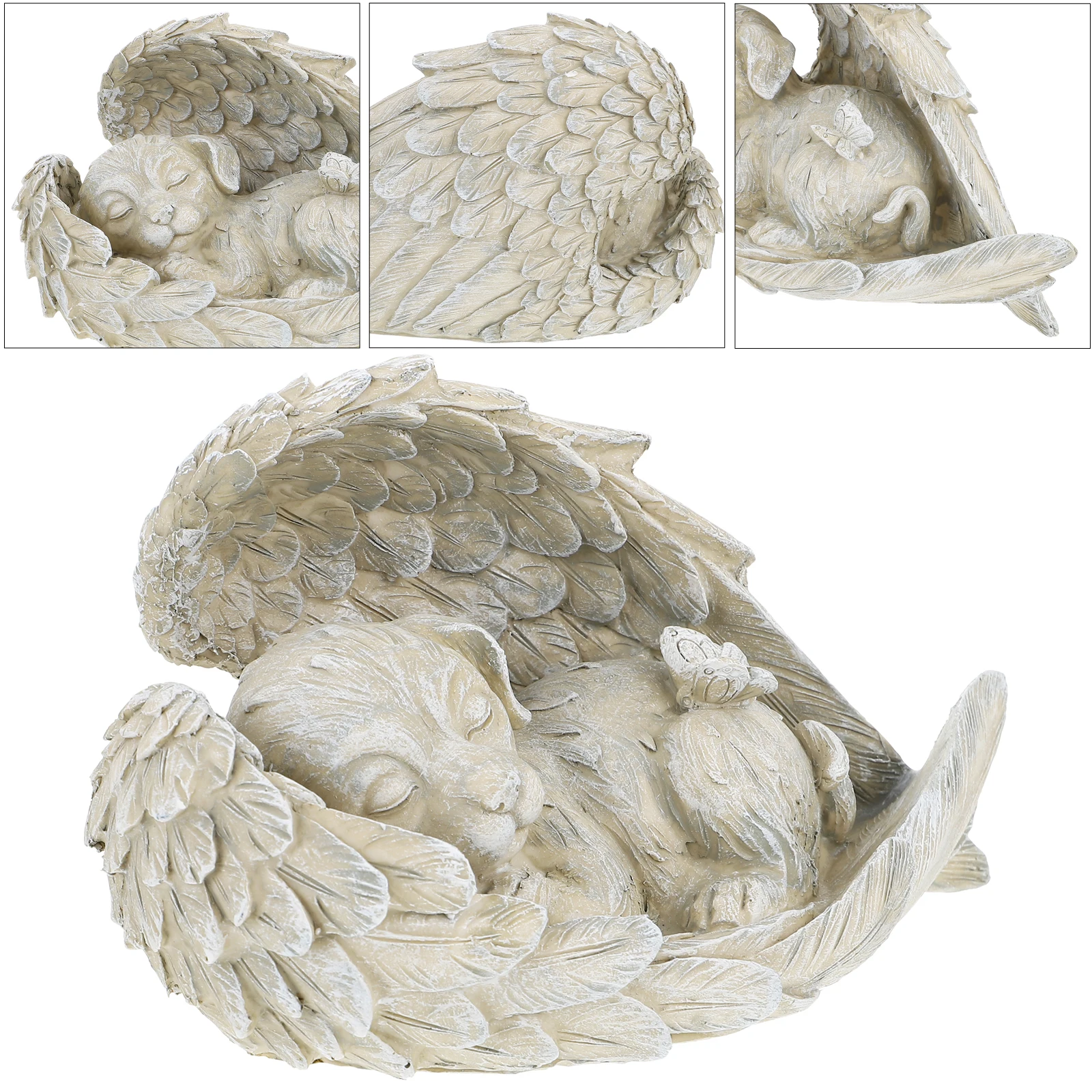 

1pc Angel Dog Statue Garden Decoration Outdoor Home Courtyard Sculpture Landscape Wings Dog Statue Gift For Family Friends