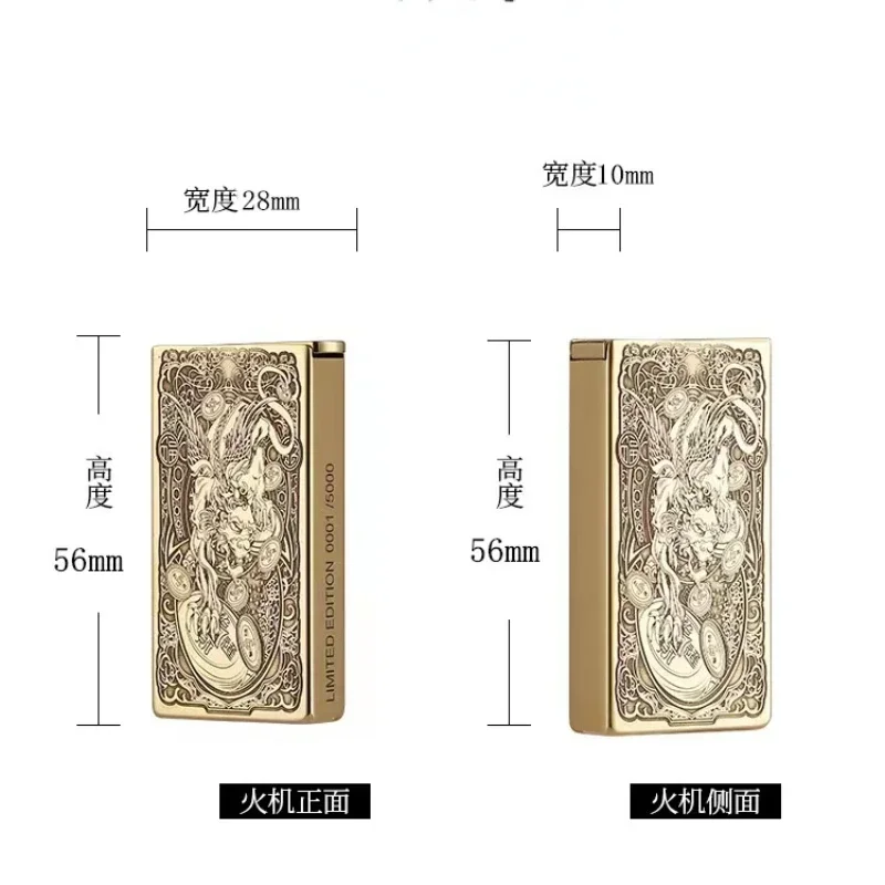 ZORRO Mechanical Automatic Lifting Lighter Creative Personality Brass Kerosene Cigarette Lighter Creative Men\'s Gift