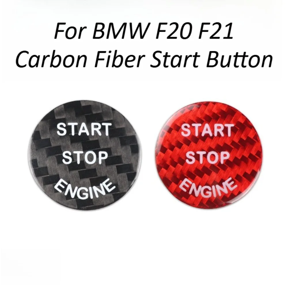 For BMW F20 F21 Real Carbon Fiber Push Button Start Ignition Switch Trim Panel Sticker Car Interior Styling Accessories Set Kits
