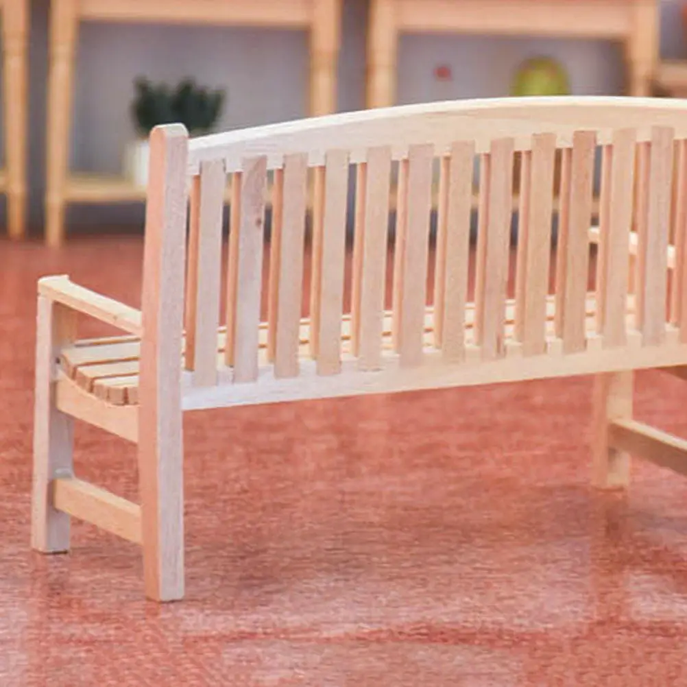 

Miniature Chair Unpainted Wooden Rustic Mini House Accessory Mini Chair Decor Realistic Miniature Furniture House Furniture