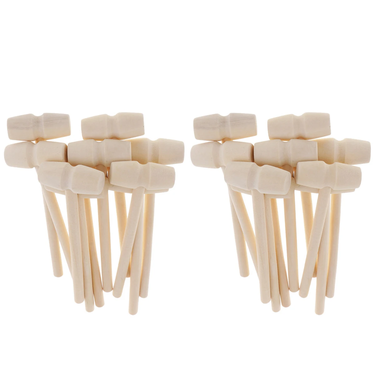 30pcs Drumming Wooden Hammer Knocking Planet Cake Wooden Hammer Mini Small Hammer Pointed Knocking Small Mallet