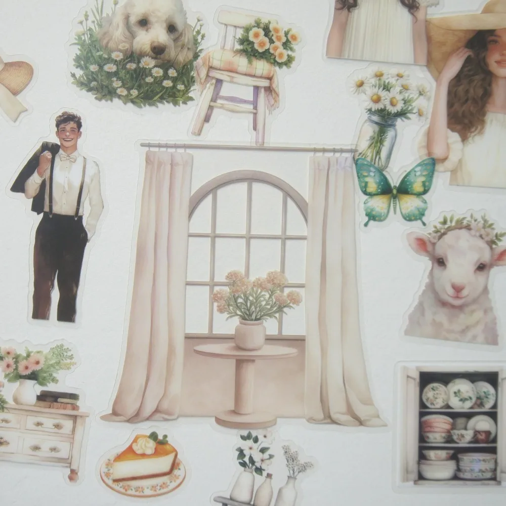 22 قطعة قصة حب رومانسية التوضيح نمط PVC ملصق سكرابوكينغ DIY بها بنفسك هدية التعبئة الديكور العلامة