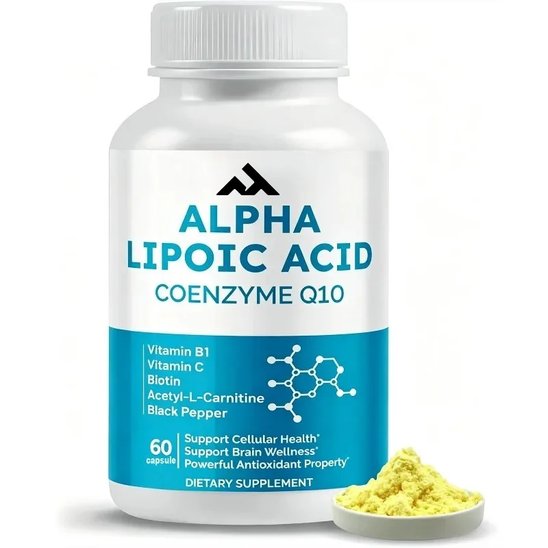 Alpha Lipoic Acid Capsule Containing Coenzyme Q10, Vitamin B, Vitamin C, Biotin, Acetyl-L-carnitine - Supports Cellular Health
