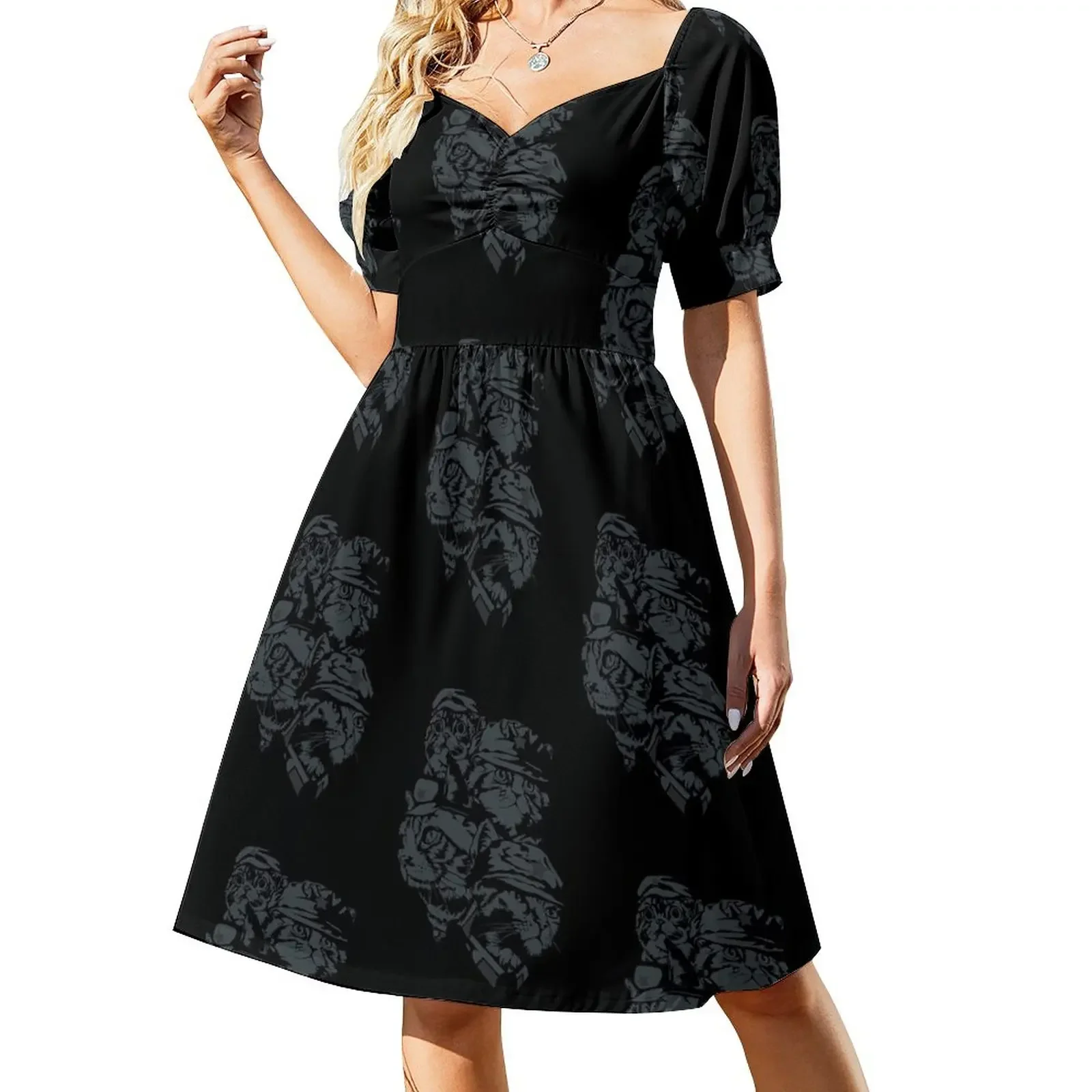 

MKC Black Cat Short-Sleeved Dress Bridesmaid dress woman women's fashion dresses sensual sexy dress for women