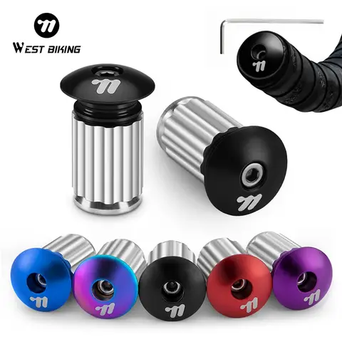 WEST BIKING Fietsstuur Eindpluggen Aluminium MTB Mountainbike Wegwielrennen Handvatten Cap Meerkleurige hoes