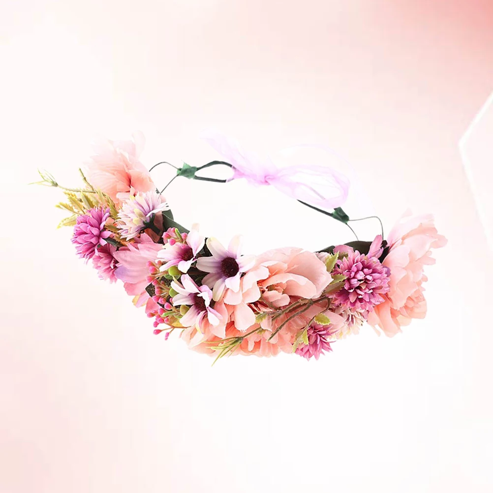 

Flower Headb Simulation Decorations Holiday Gifts Photo Props Cosplay Wedding Carnival Masquerade Party Brides Lightweight