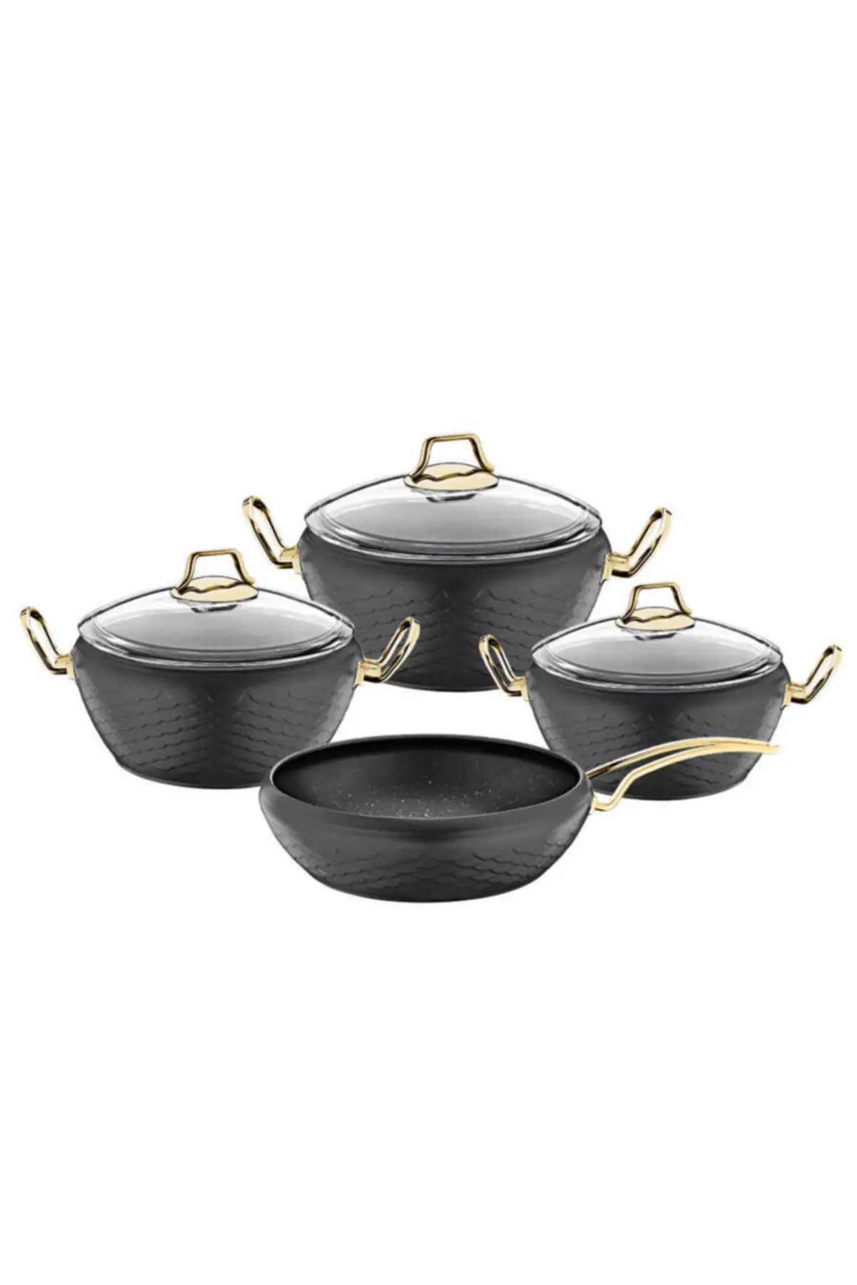 

DOLBOVI 7prç Mermaid granite Cookware Set gray Cookware Set