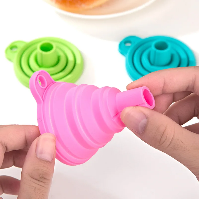 Entonnoir universel en silicone pour liquide de voiture, laveuse, changement, pliable, portable, auto, or, huile moteur