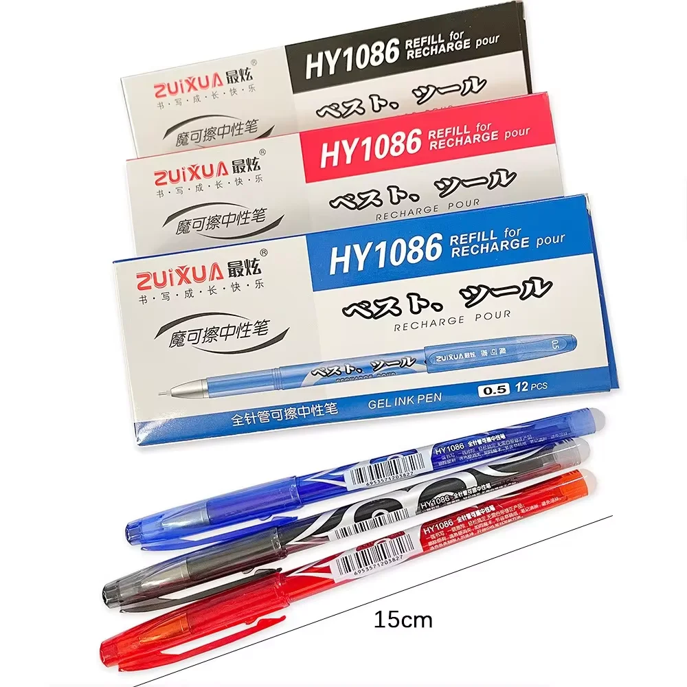 

New Erasable Gel Pens Washable Handle 0.5mm Blue Red Black Ink Magic Pen Refills for Writing Office Accessories